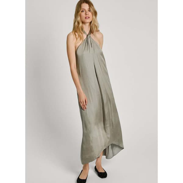 Pepe Jeans Liliana ærmeløs Lang Kjole Beige S Kvinde