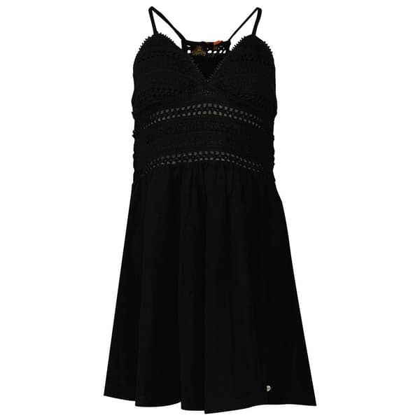 Superdry Lace Långärmad Kort Klänning Svart L Kvinna