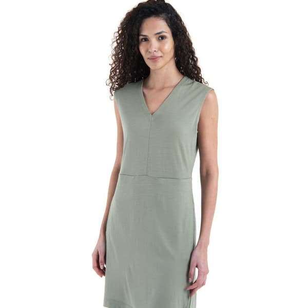 Icebreaker Merino 200 Granary V Neck Klänning Grönt M Kvinna