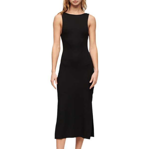 Superdry Twist Back Hihaton Midi-mekko Musta L Nainen