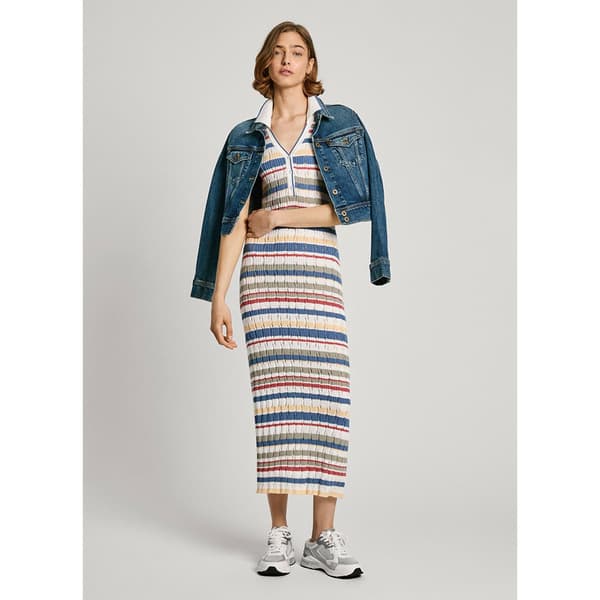 Pepe Jeans Iris ærmeløs Lang Kjole Flerfarvet M Kvinde
