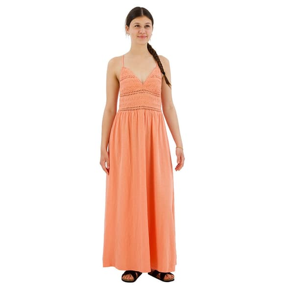 Superdry Lace Långklänning Med Långa ärmar Orange M Kvinna