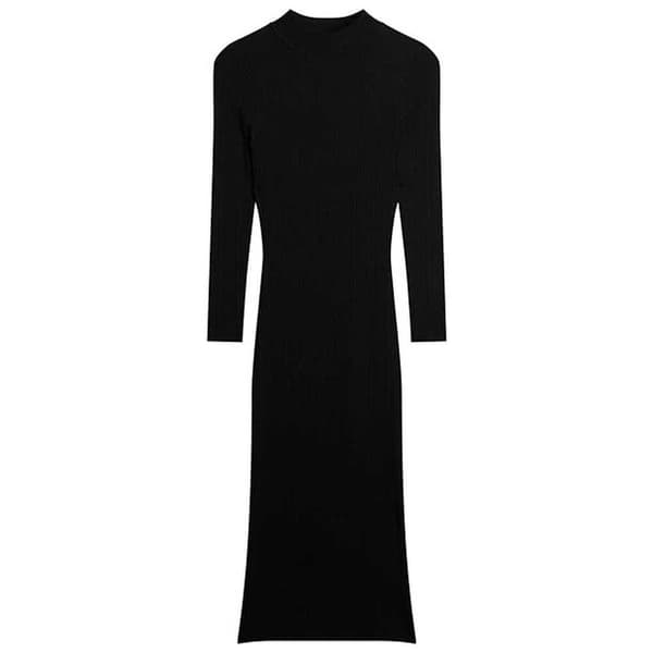 Superdry Backless Bodycon Långärmad Midiklänning Svart L Kvinna