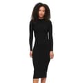 Miniatyrbild 1 av 4: Superdry Backless Bodycon Långärmad Midiklänning Svart L Kvinna