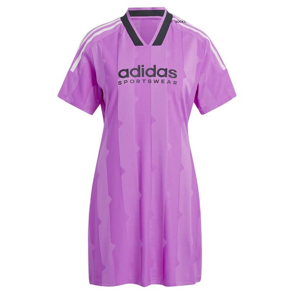 Adidas Tiro Cut 3 Stripes Jacquard Tee Mekko Violetti S Nainen