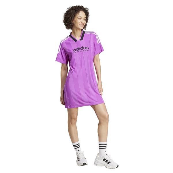 Adidas Tiro Cut 3 Stripes Jacquard Tee Mekko Violetti S Nainen
