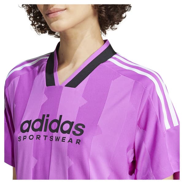 Adidas Tiro Cut 3 Stripes Jacquard Tee Mekko Violetti S Nainen