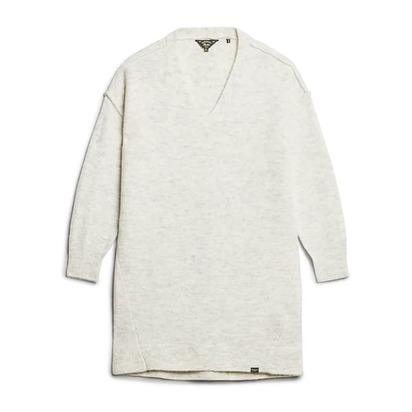 Superdry V Jumper Långärmad Kort Klänning Beige L Kvinna