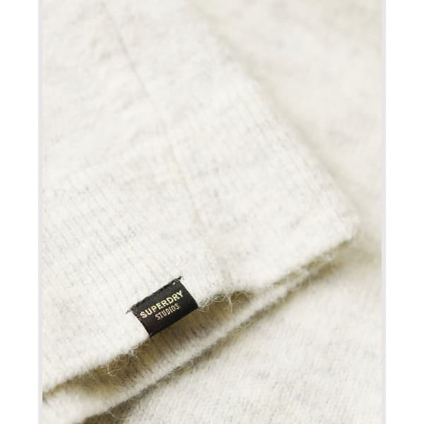Superdry V Jumper Långärmad Kort Klänning Beige L Kvinna