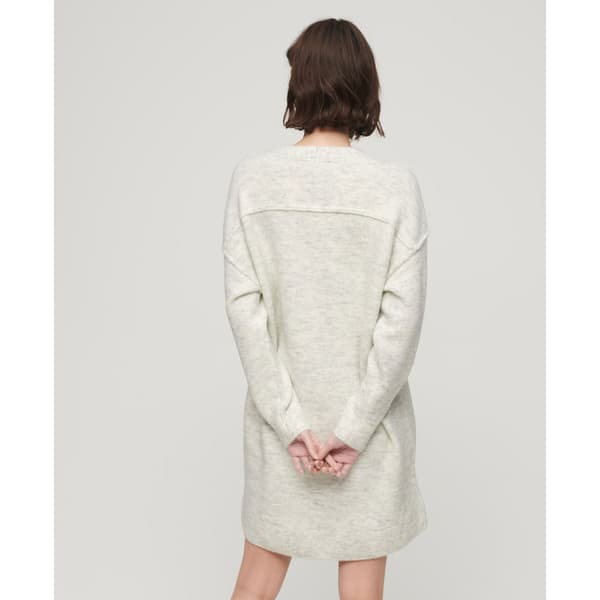 Superdry V Jumper Långärmad Kort Klänning Beige L Kvinna