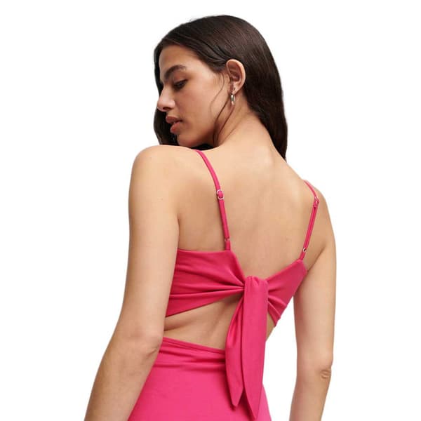 Superdry Studios Jersey Open Back Hihaton Pitkä Mekko Pinkki M Nainen