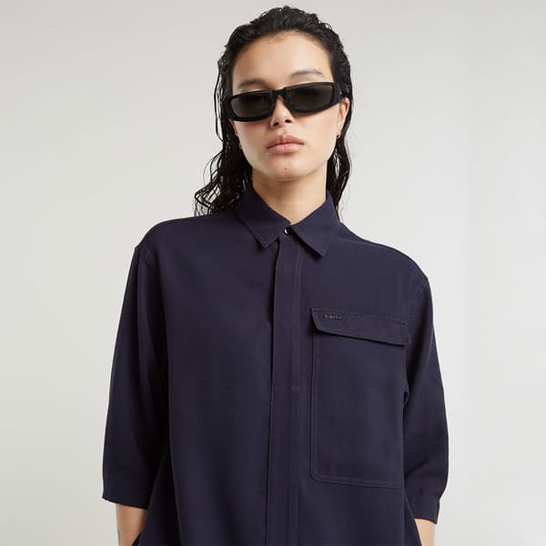 G-star Cargo Tunic Kjole Med Lange ærmer Blå M Kvinde