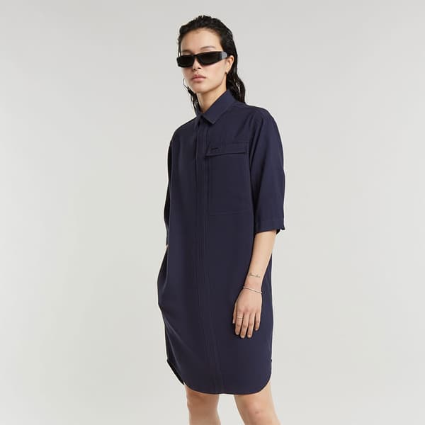G-star Cargo Tunic Kjole Med Lange ærmer Blå M Kvinde