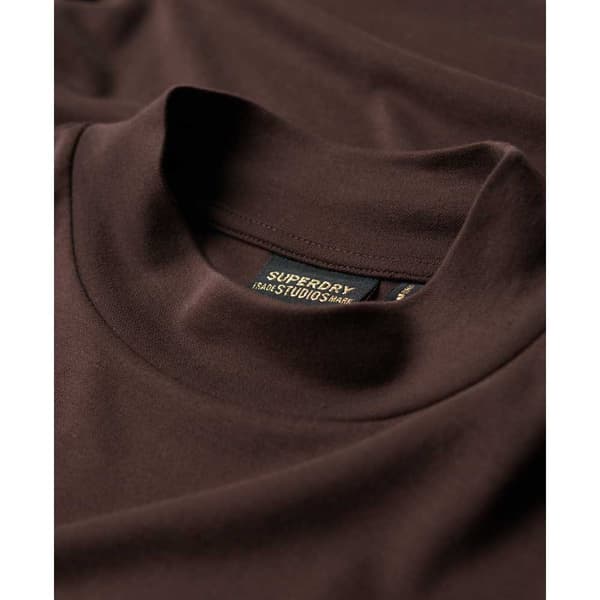 Superdry Mock Neck Jersey Pitkähihainen Lyhyt Mekko Ruskea M Nainen