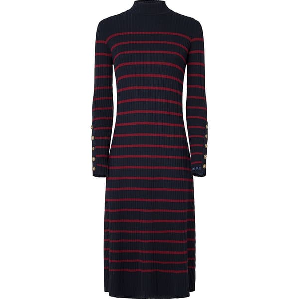 Pepe Jeans Harlem Pitkähihainen Midi-mekko Sininen L Nainen