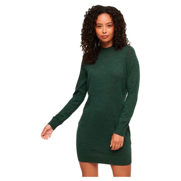 Superdry Studios Merino Mini Klänning Grönt S Kvinna