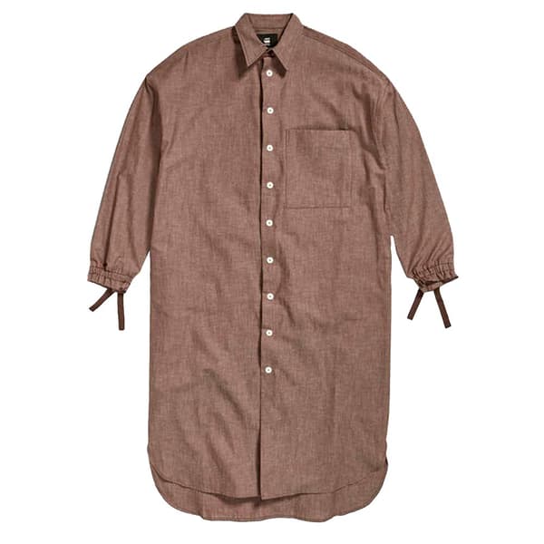 G-star D22160 Langærmet Midi-kjole Brun XS Kvinde