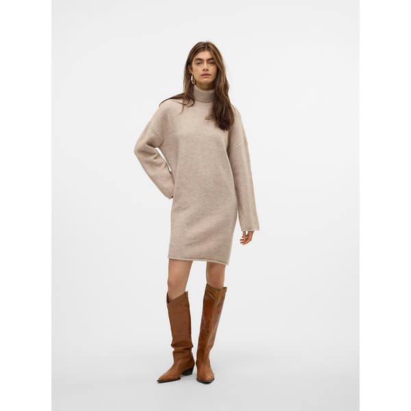 Vero Moda Gemma Klänning Med Långa ärmar Beige S Kvinna