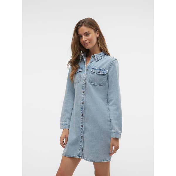 Vero Moda Jennie Langærmet Kort Kjole Blå XS Kvinde
