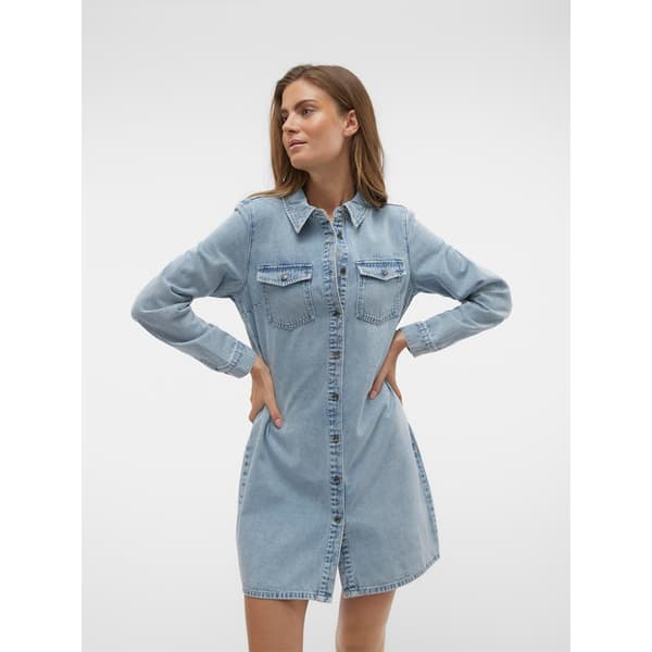 Vero Moda Jennie Langærmet Kort Kjole Blå XS Kvinde
