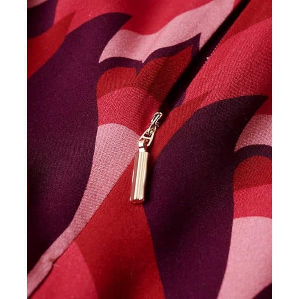 Superdry Studios Mock Neck Mini Klänning Röd S Kvinna