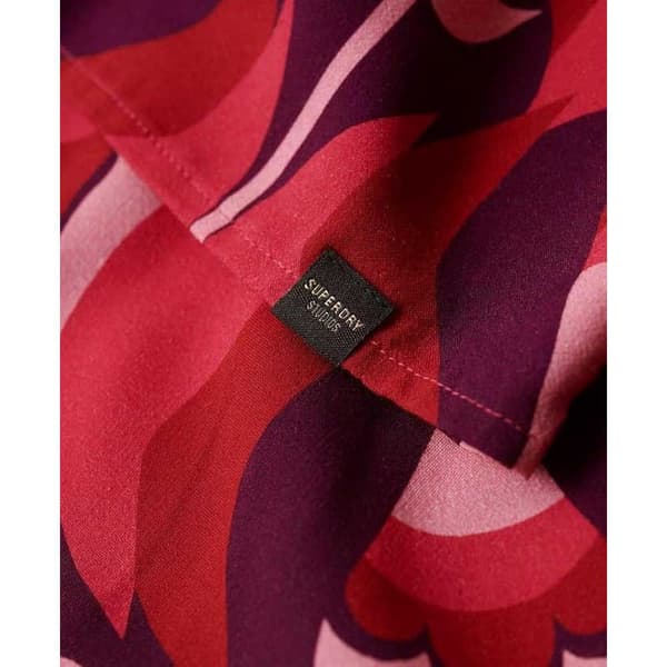 Superdry Studios Mock Neck Mini Klänning Röd S Kvinna
