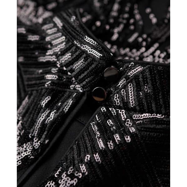 Superdry Fringe Sequin Aline ärmlös Kort Klänning Svart M Kvinna