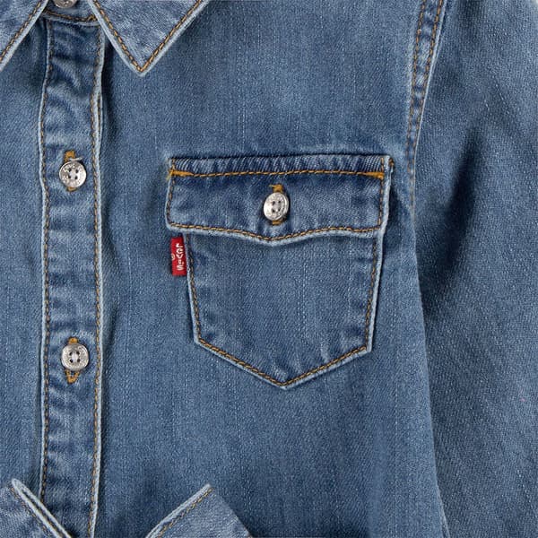 Levi´s ® Kids Western Shirt Långärmad Kort Klänning Blå 10 Years Flicka