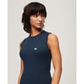 Miniatyrbild 5 av 7: Superdry Rib Bodycon ärmlös Kort Klänning Blå L Kvinna