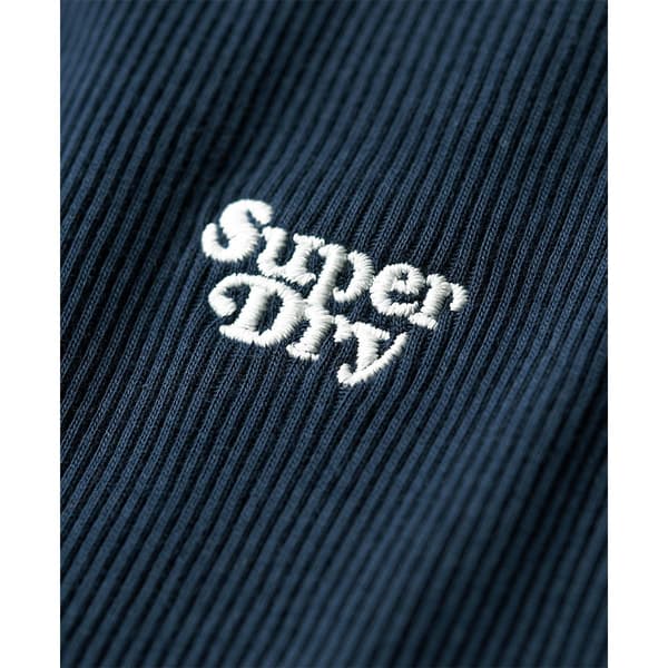 Superdry Rib Bodycon ärmlös Kort Klänning Blå L Kvinna