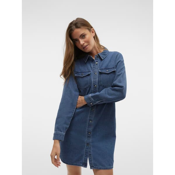 Vero Moda Jennie Langærmet Kort Kjole Blå XS Kvinde