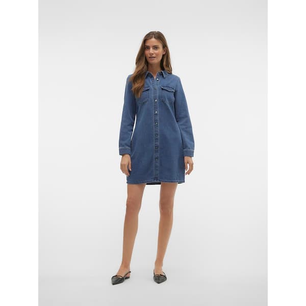 Vero Moda Jennie Langærmet Kort Kjole Blå XS Kvinde