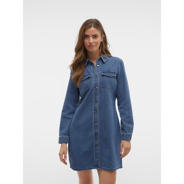 Vero Moda Jennie Langærmet Kort Kjole Blå XS Kvinde