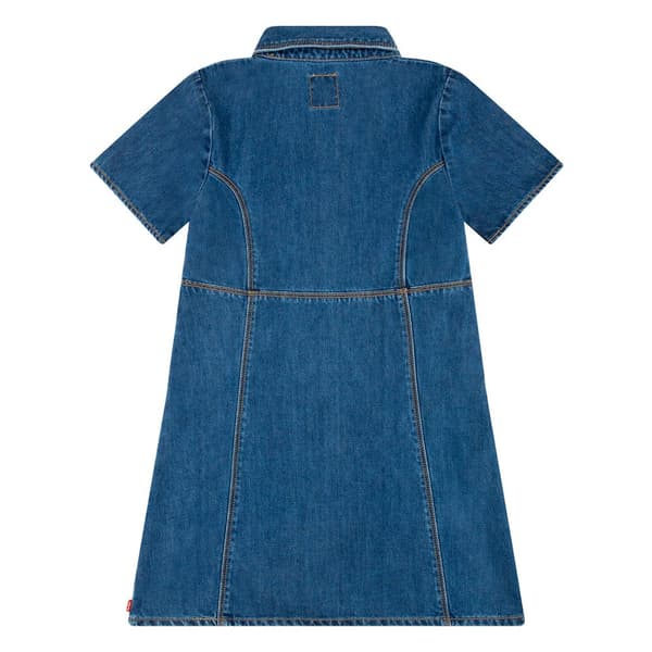 Levi´s ® Kids Button Front Denim Kortärmad Kort Klänning Blå 14 Years Flicka