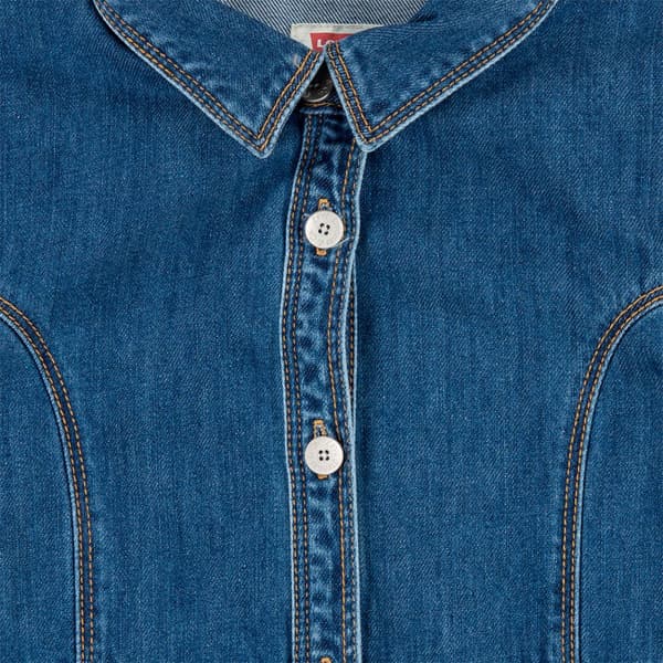 Levi´s ® Kids Button Front Denim Kortärmad Kort Klänning Blå 14 Years Flicka