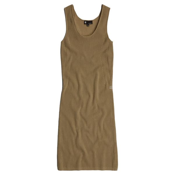 G-star Bodycon Ribbed ärmlös Klänning Brun L Kvinna