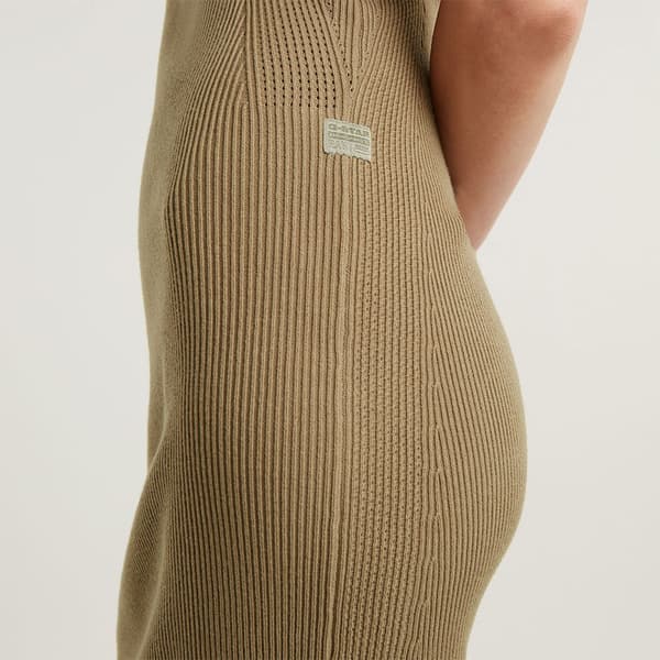 G-star Bodycon Ribbed ärmlös Klänning Brun L Kvinna