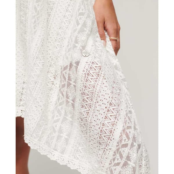 Superdry Vintage All Lace ärmlös Midiklänning Beige M Kvinna