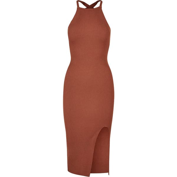 Urban Classics Crossed Back ærmeløs Midikjole Brun 4XL Kvinde