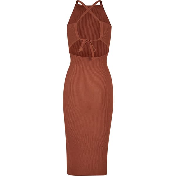 Urban Classics Crossed Back ærmeløs Midikjole Brun 4XL Kvinde