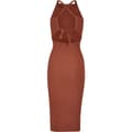Miniatyrbillede 4 af 4: Urban Classics Crossed Back ærmeløs Midikjole Brun 4XL Kvinde