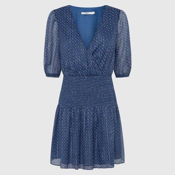 Pepe Jeans Pl953564 Kortärmad Kort Klänning Blå XS Kvinna