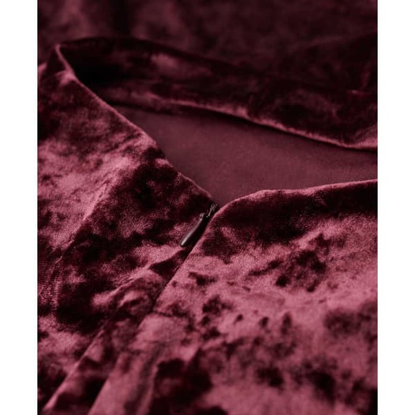 Superdry Velvet Longsleeved Mini Kjole Rød L Kvinde