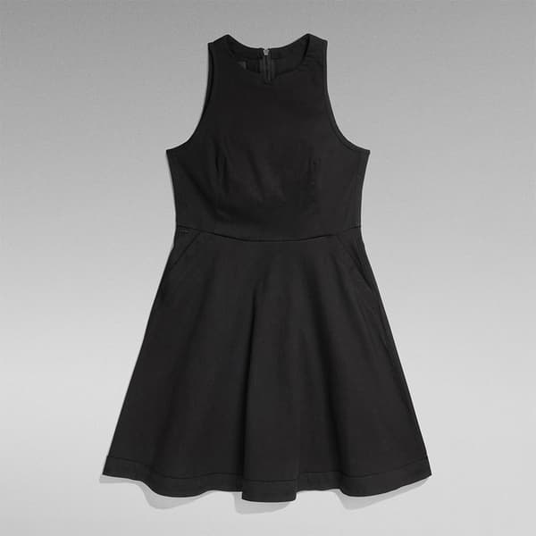G-star Core Fit And Flare ärmlös Kort Klänning Svart S Kvinna