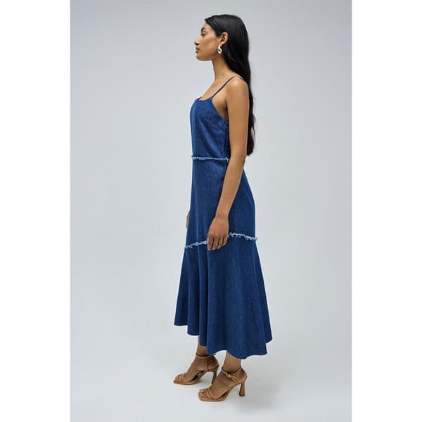 Salsa Jeans 21008699 ærmeløs Kjole Blå M Kvinde