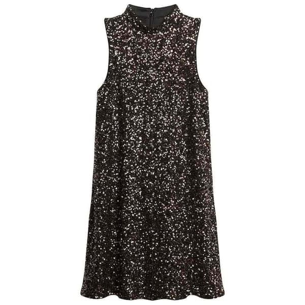 Superdry Sequin A Line ärmlös Kort Klänning Silver M Kvinna