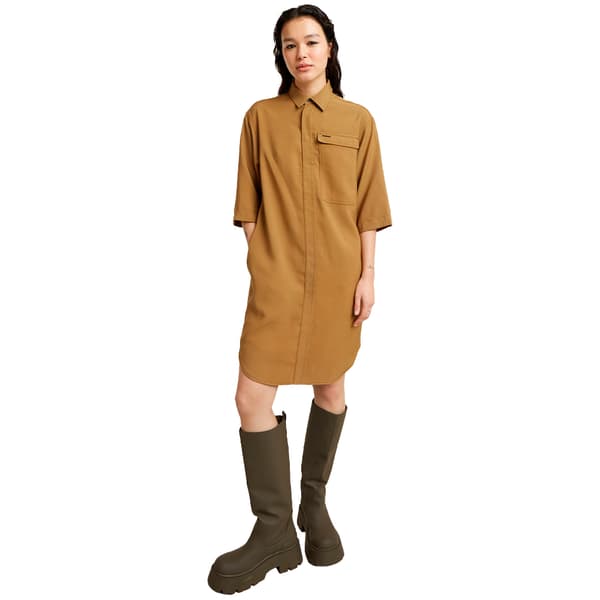 G-star Cargo Tunic Kortärmad Klänning Brun M Kvinna