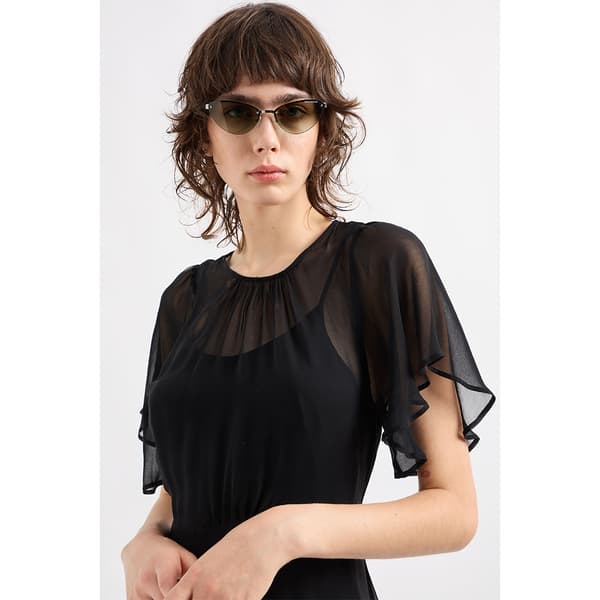 Armani Exchange 6dya08_yn1vz Lyhythihainen Midi-mekko Musta L Nainen