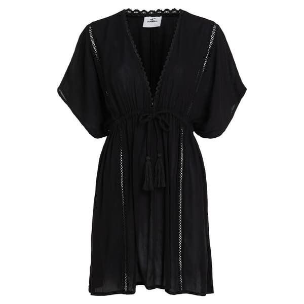 O´neill Essentials Mona Beach Cover Up Kortärmad Klänning Svart S Kvinna