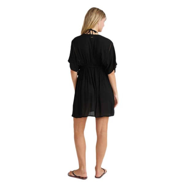 O´neill Essentials Mona Beach Cover Up Kortärmad Klänning Svart S Kvinna